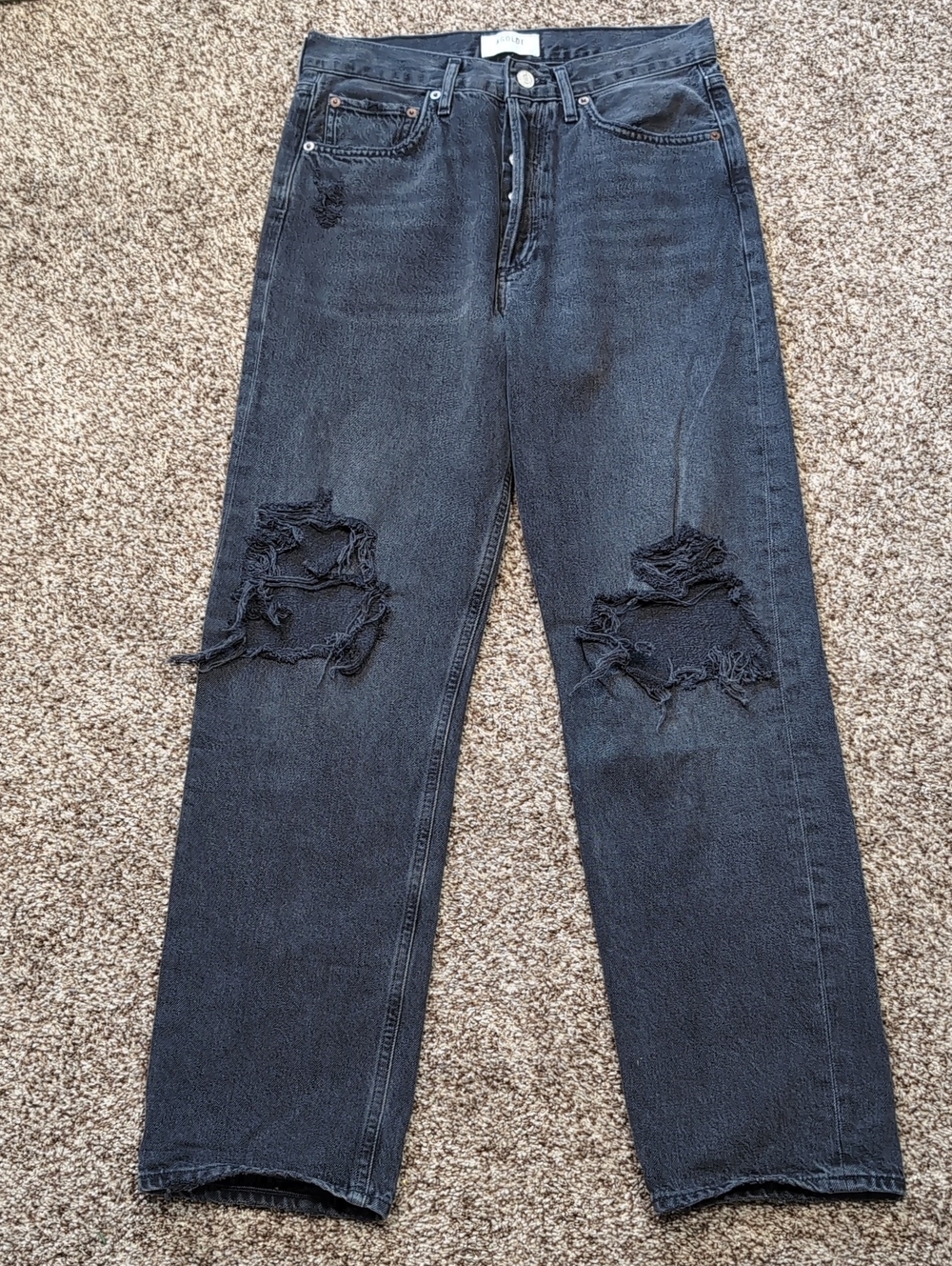 Agolde 90's Mid Rise Loose Jeans Distressed Size 25